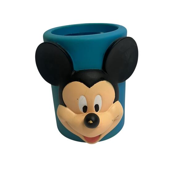 Vintage Y2K Disney Mickey Mouse Blue Pencil Cup - Picture 1 of 12